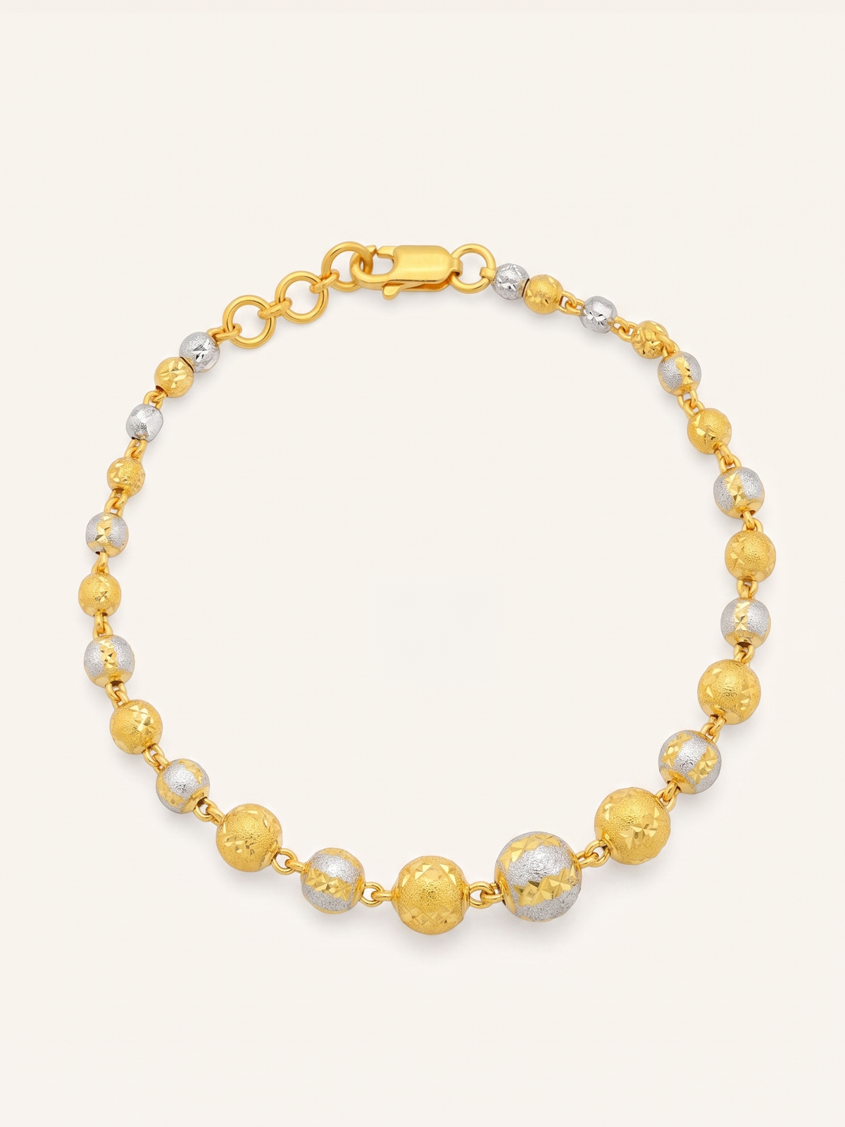 22ct Gold Two-Tone Ball Bracelet
