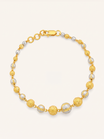22ct Gold Two-Tone Ball Bracelet