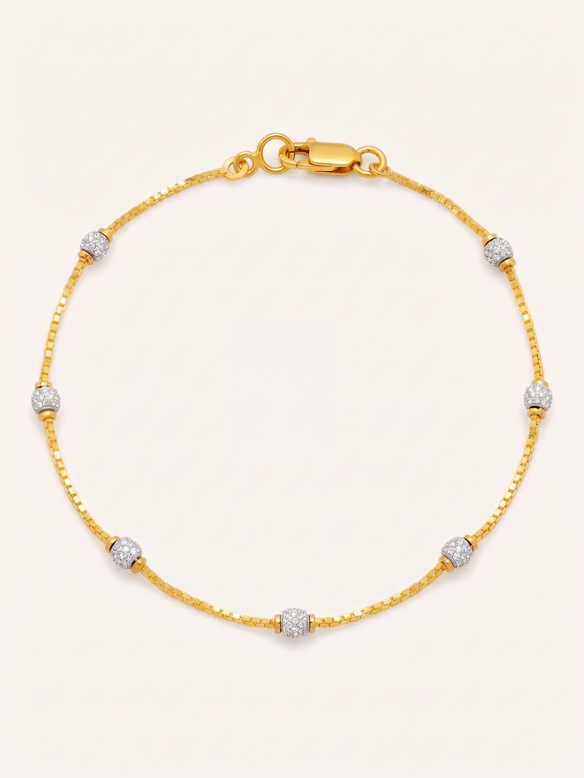 22ct Gold Two Tone Ball Bracelet