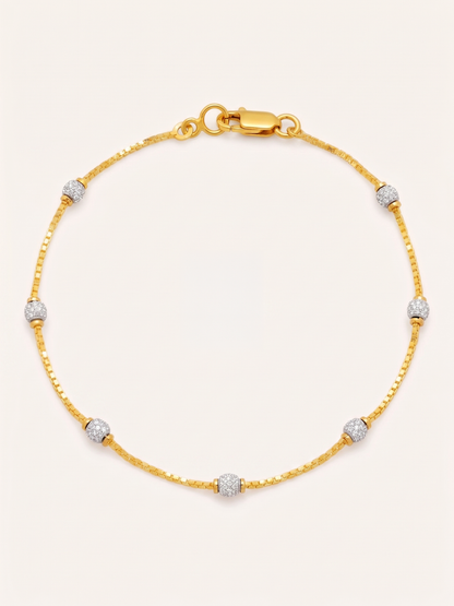 22ct Gold Two Tone Ball Bracelet