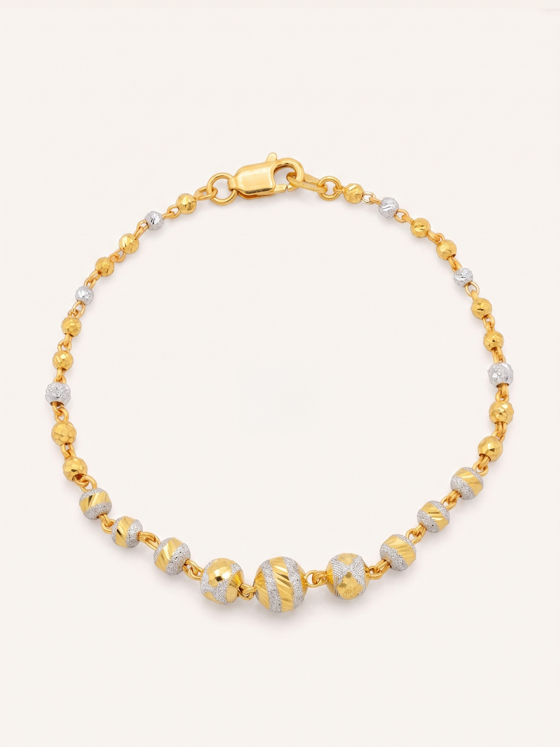 22ct Gold Two Tone Ball Bracelet