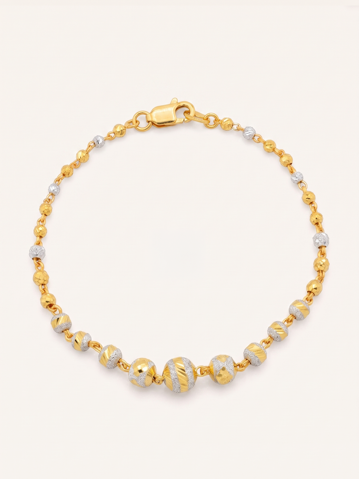 22ct Gold Two Tone Ball Bracelet