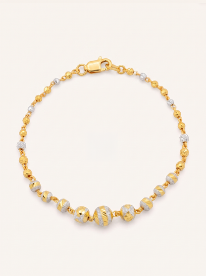 22ct Gold Two Tone Ball Bracelet
