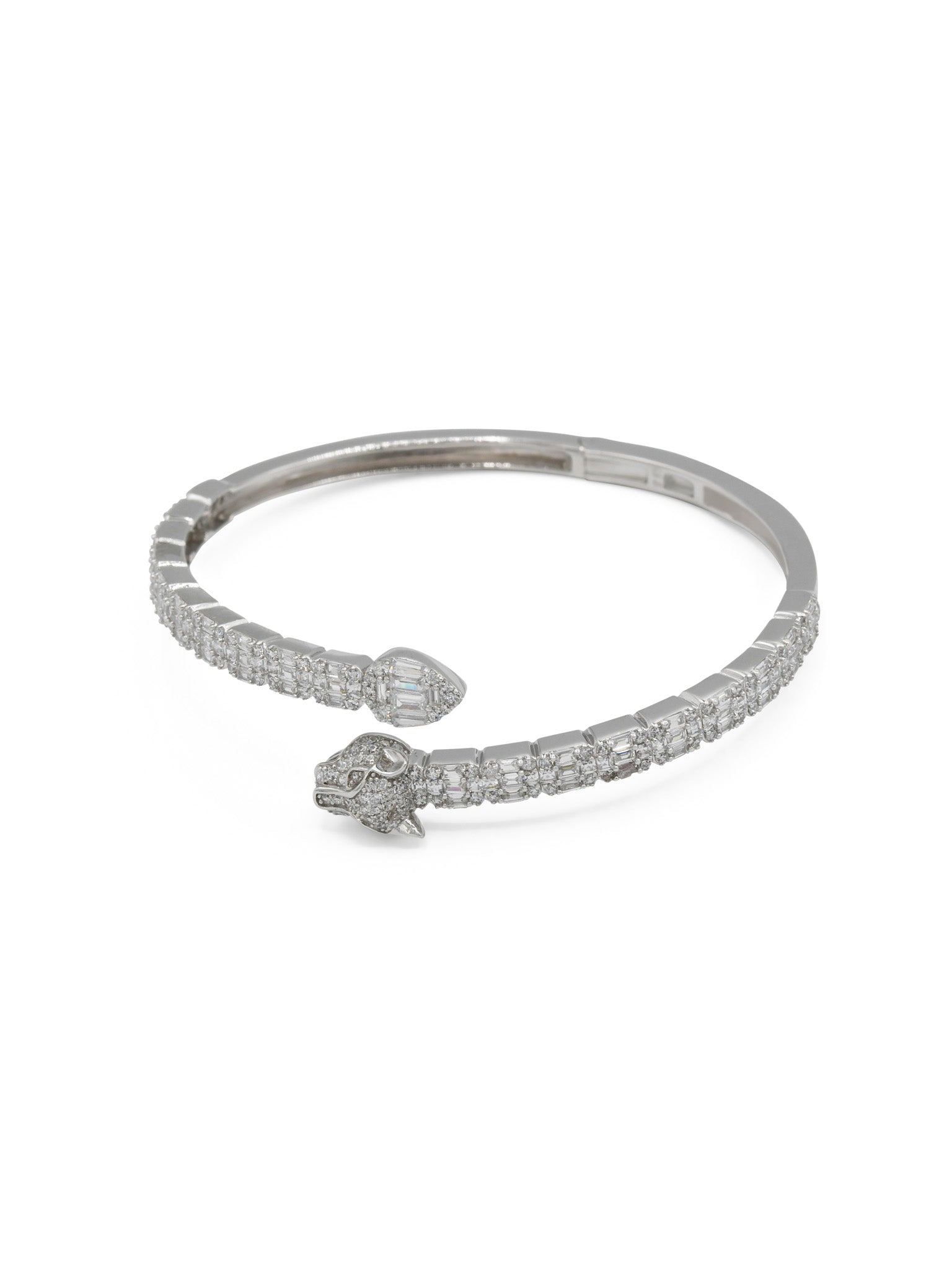 Sterling Silver CZ Ladies Bangle - Roop Darshan