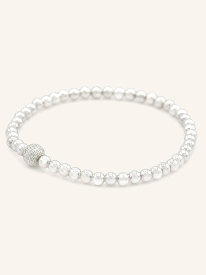 Sterling Silver Stretchable Ball Bracelet
