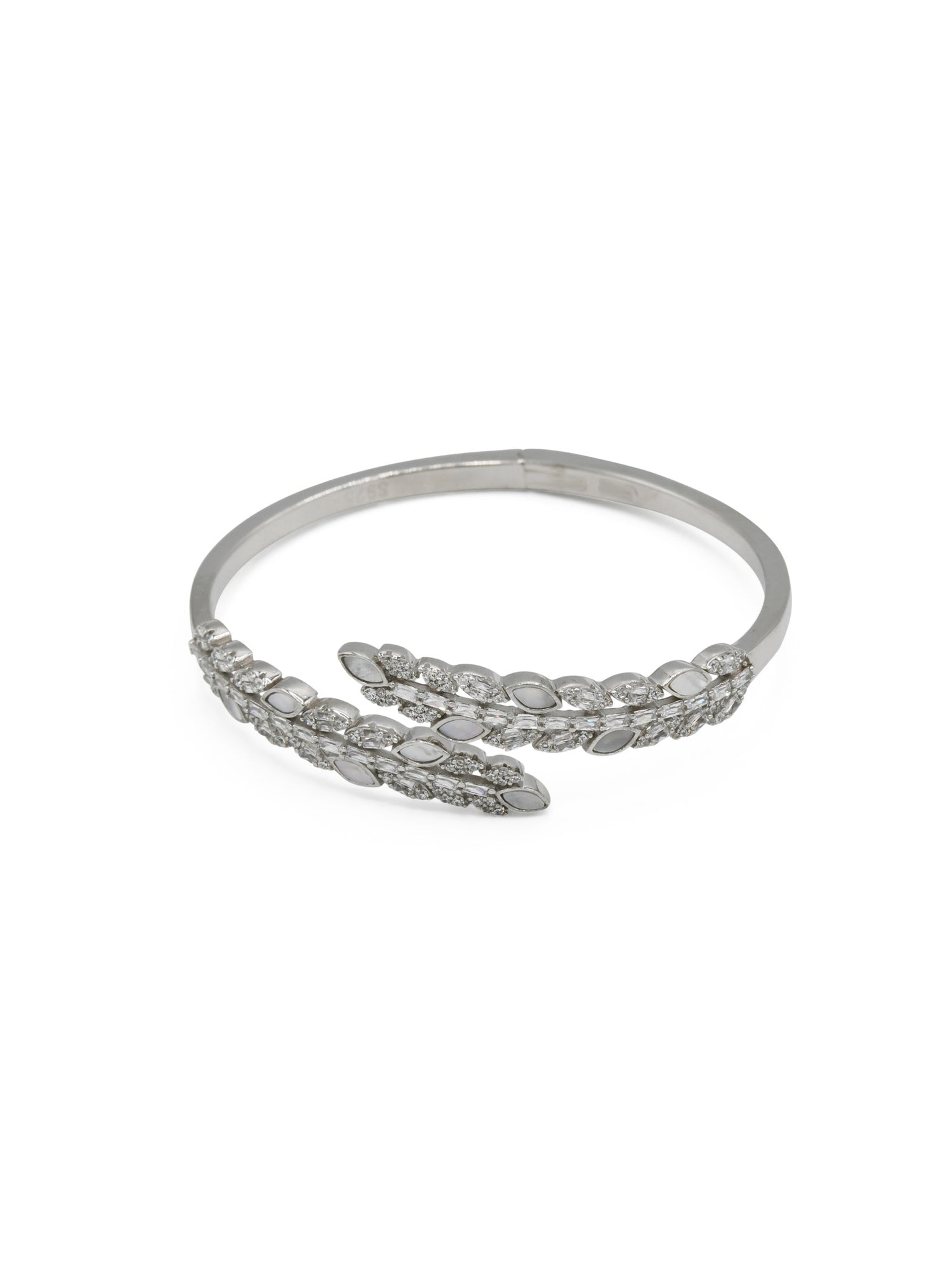 Sterling Silver CZ Ladies Bangle