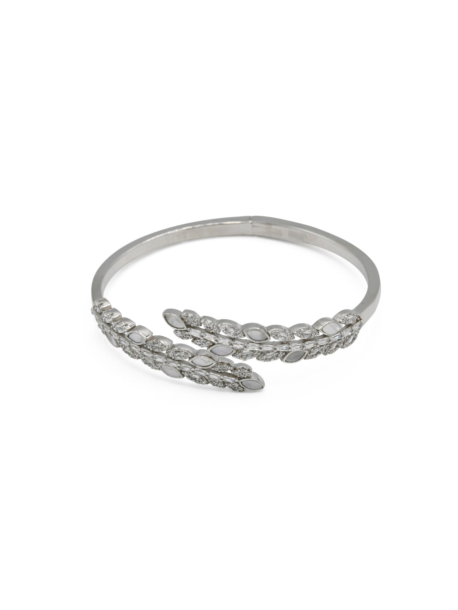 Sterling Silver CZ Ladies Bangle - Roop Darshan