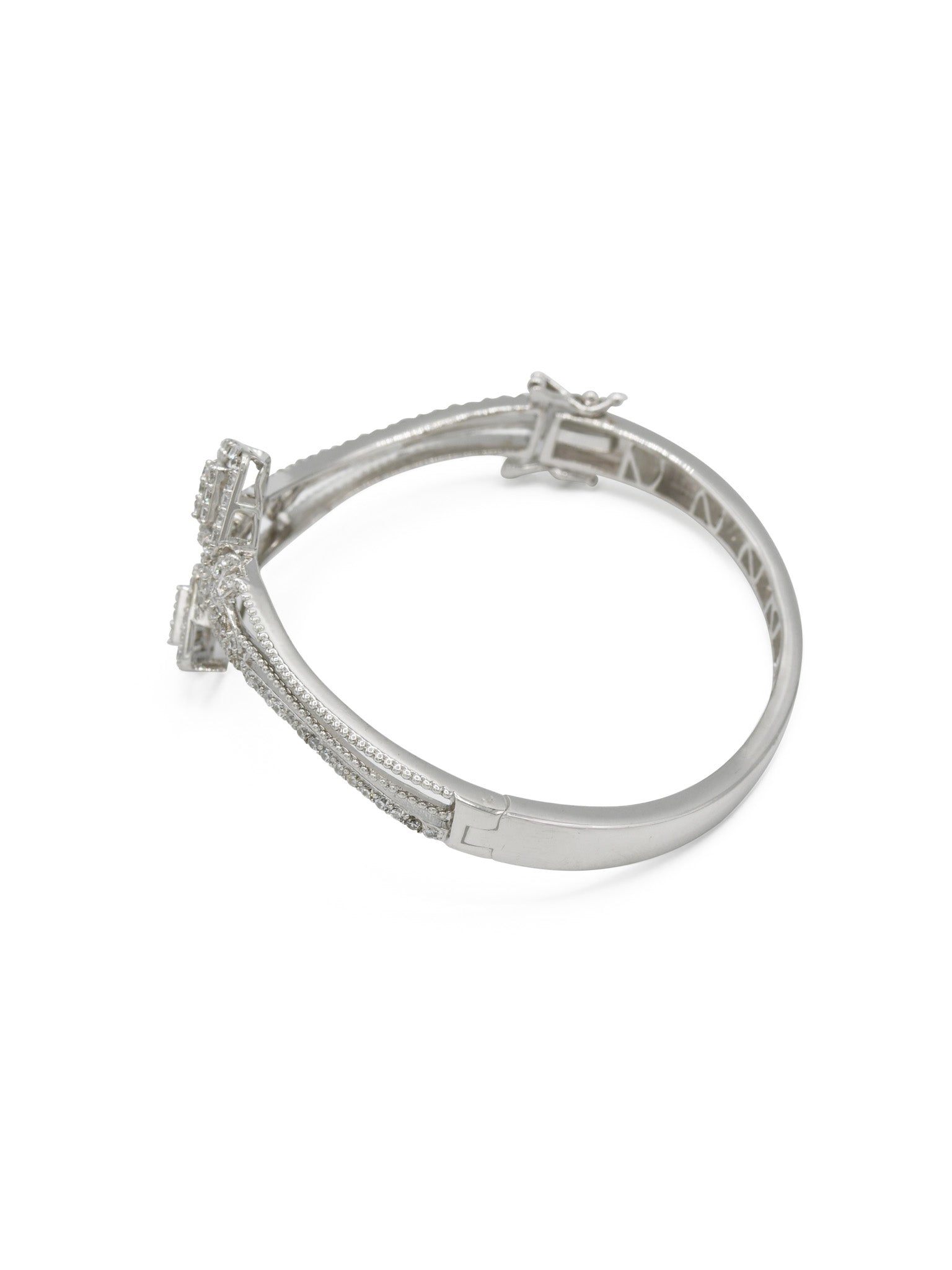 Sterling Silver CZ Ladies Bangle - Roop Darshan