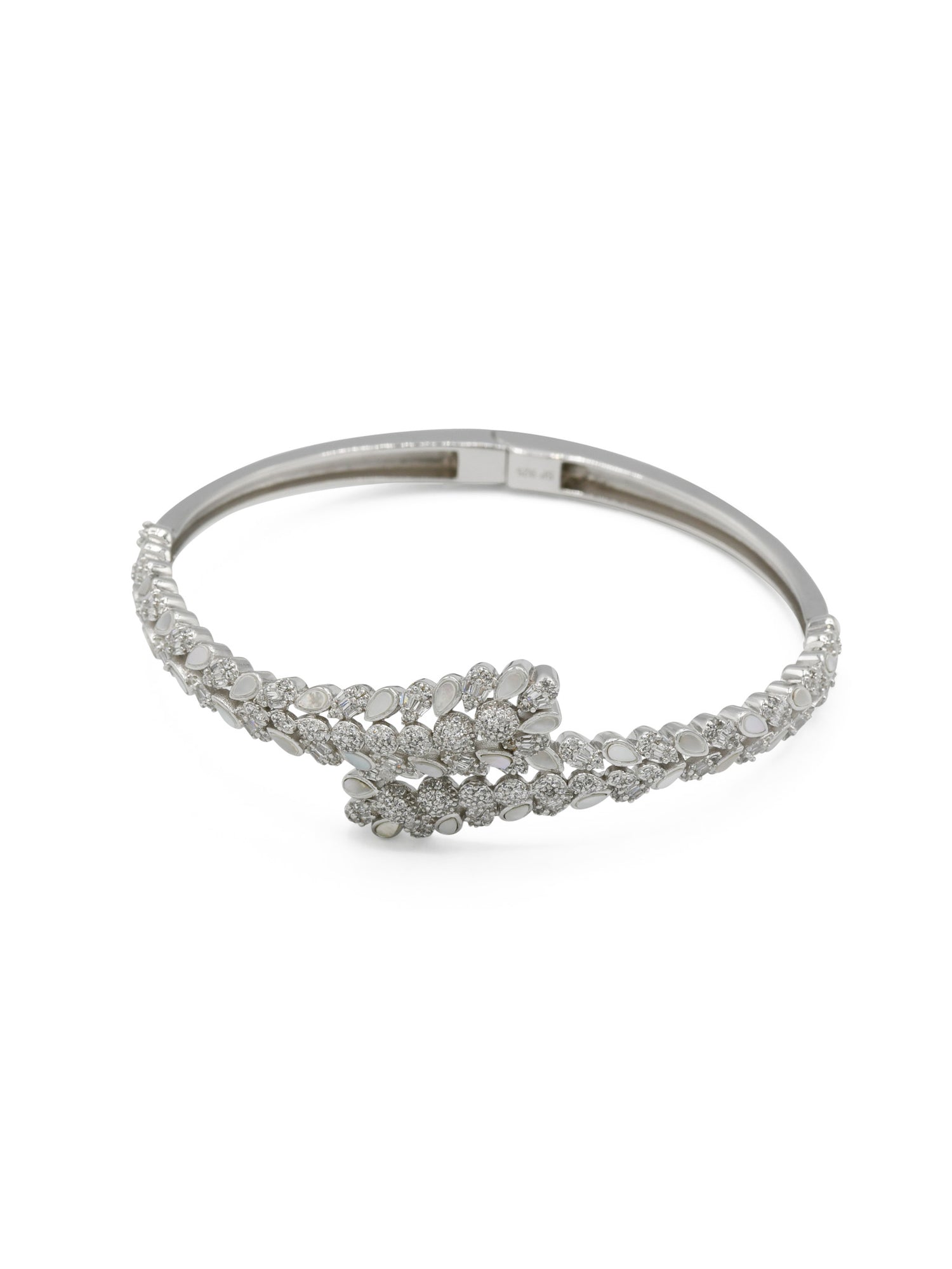 Sterling Silver CZ Ladies Bangle