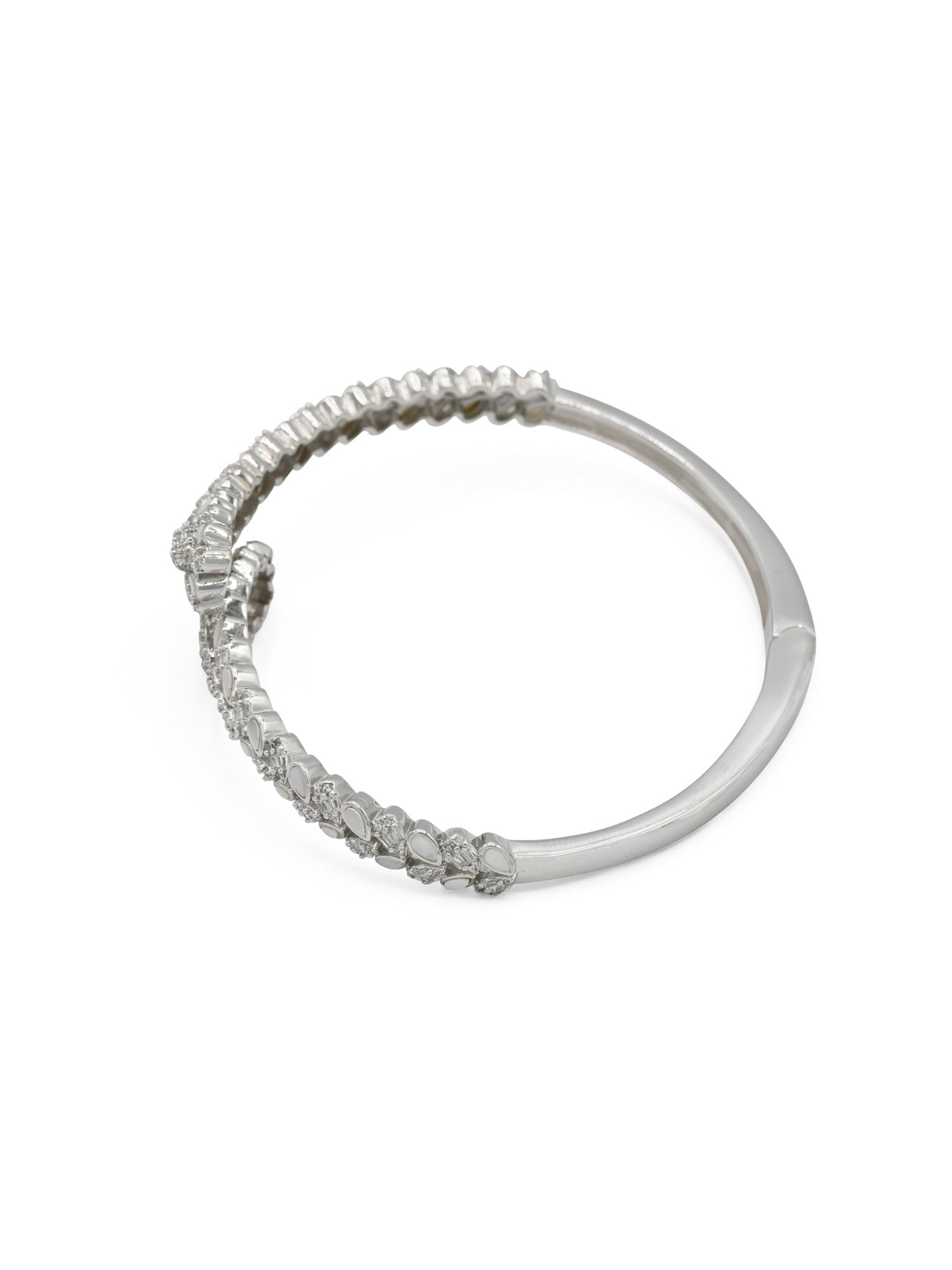 Sterling Silver CZ Ladies Bangle