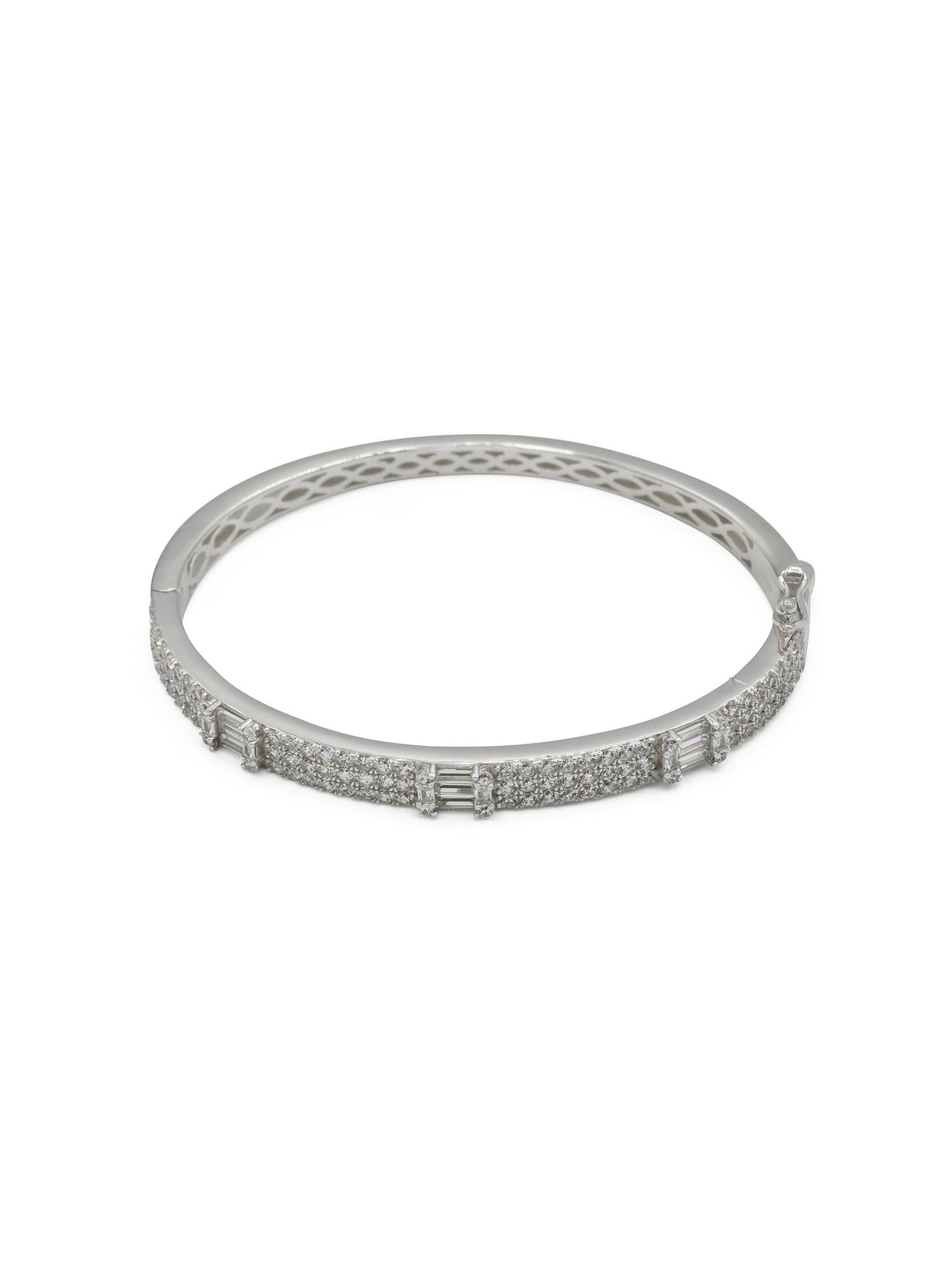 Sterling Silver CZ Ladies Bangle