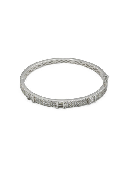Sterling Silver CZ Ladies Bangle