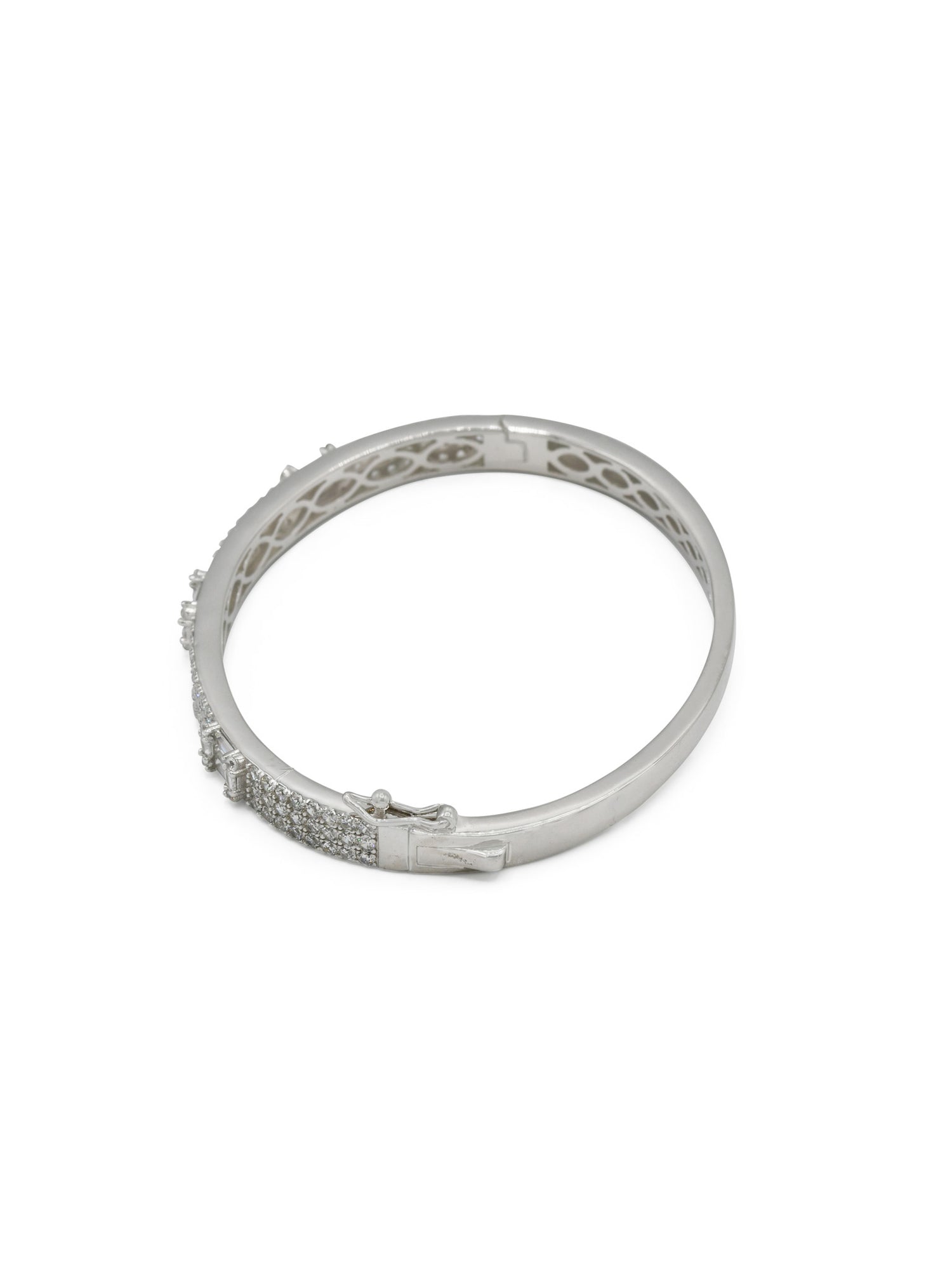 Sterling Silver CZ Ladies Bangle