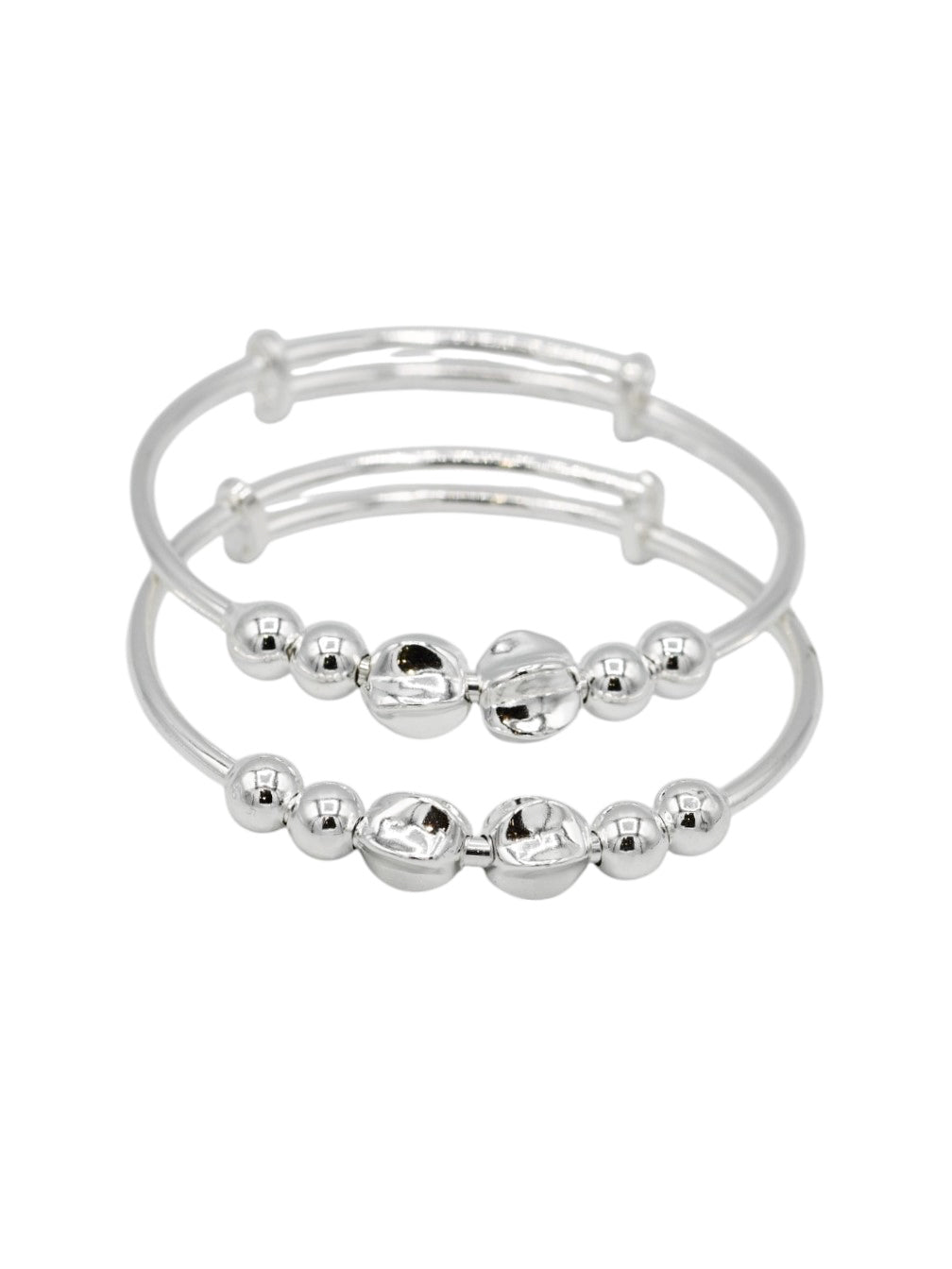 Silver Adjustable Pair Baby Bangle - Roop Darshan