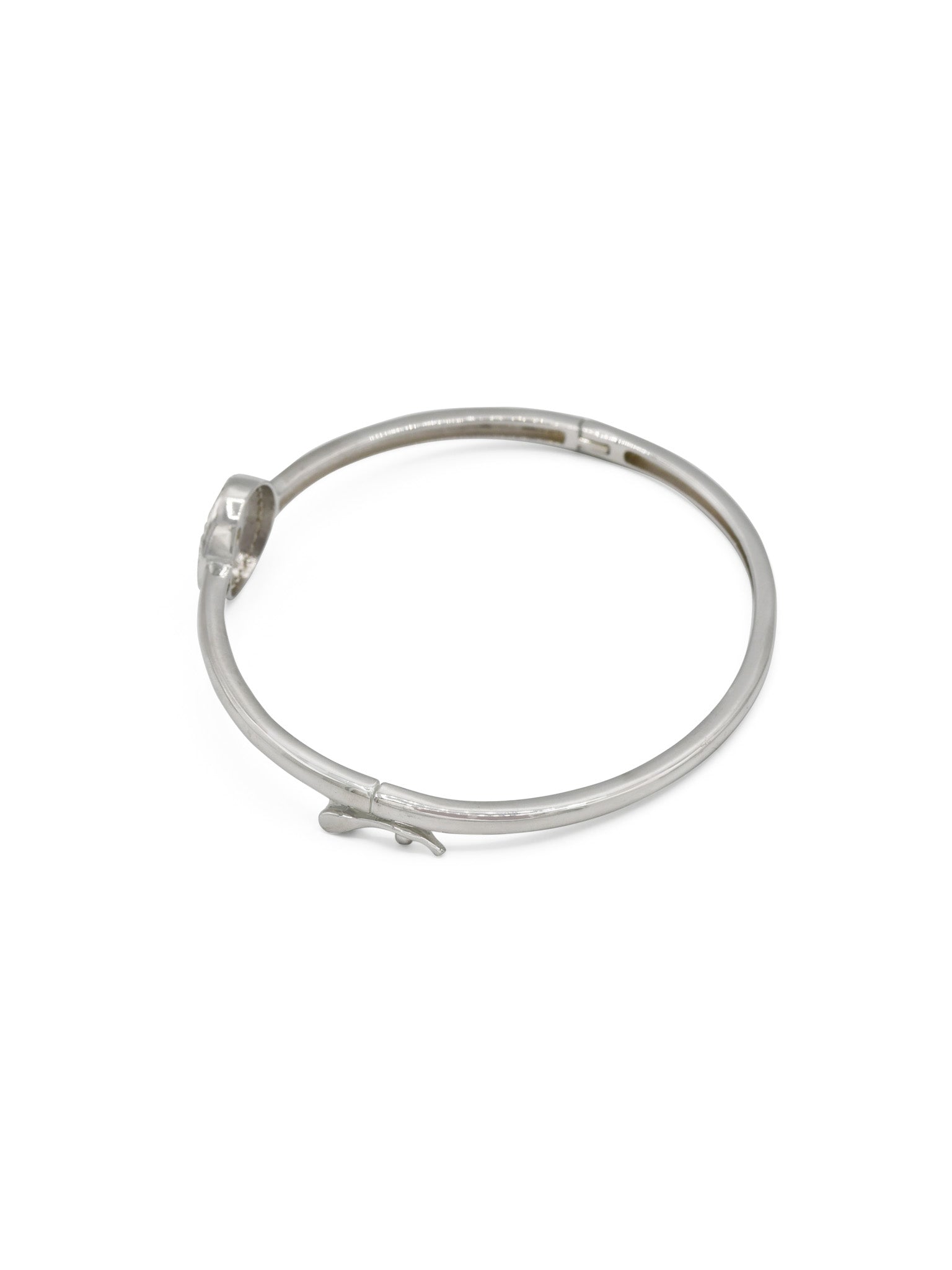 Sterling Silver CZ Ladies Bangle - Roop Darshan