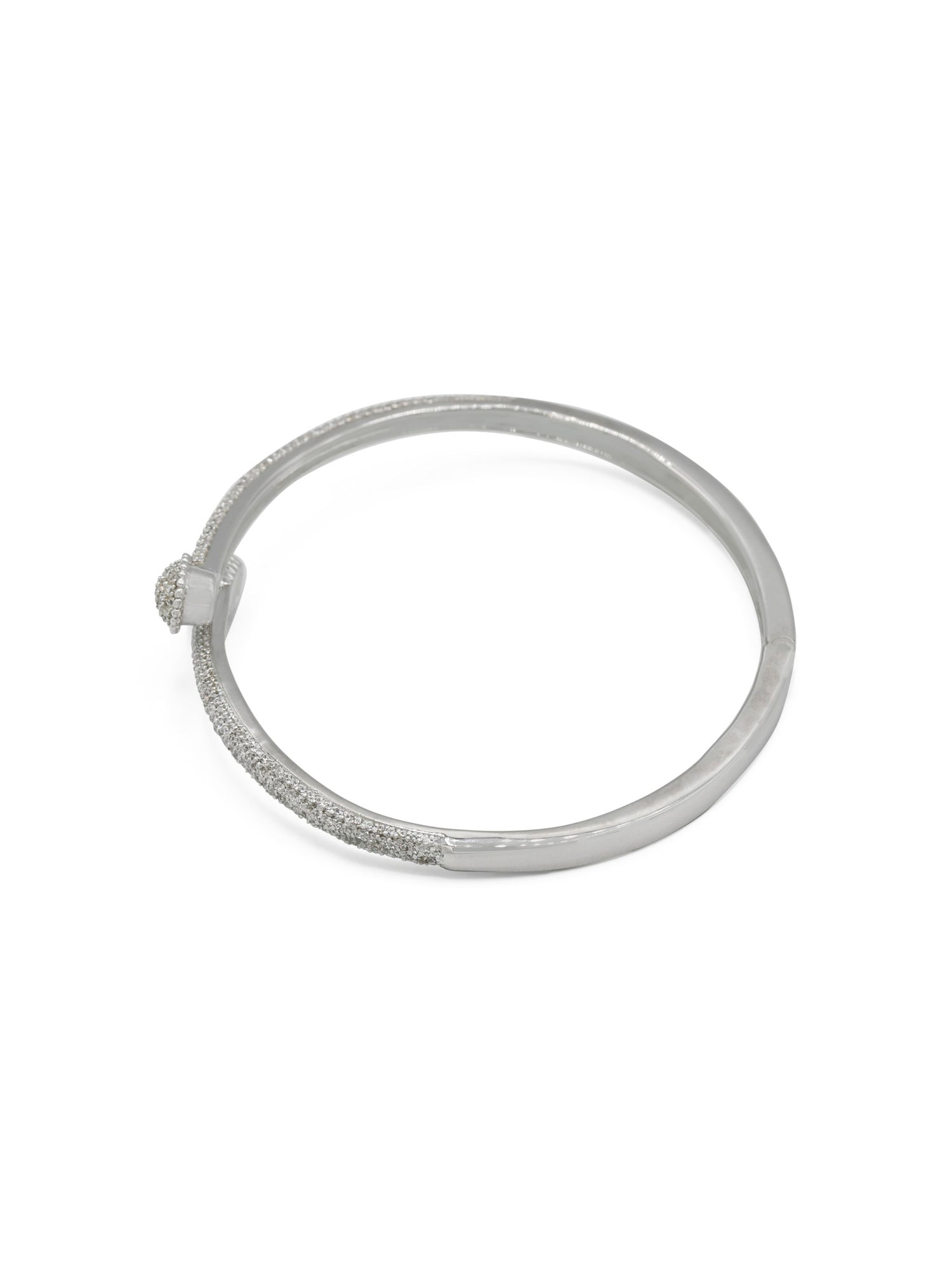 Sterling Silver CZ Ladies Bangle