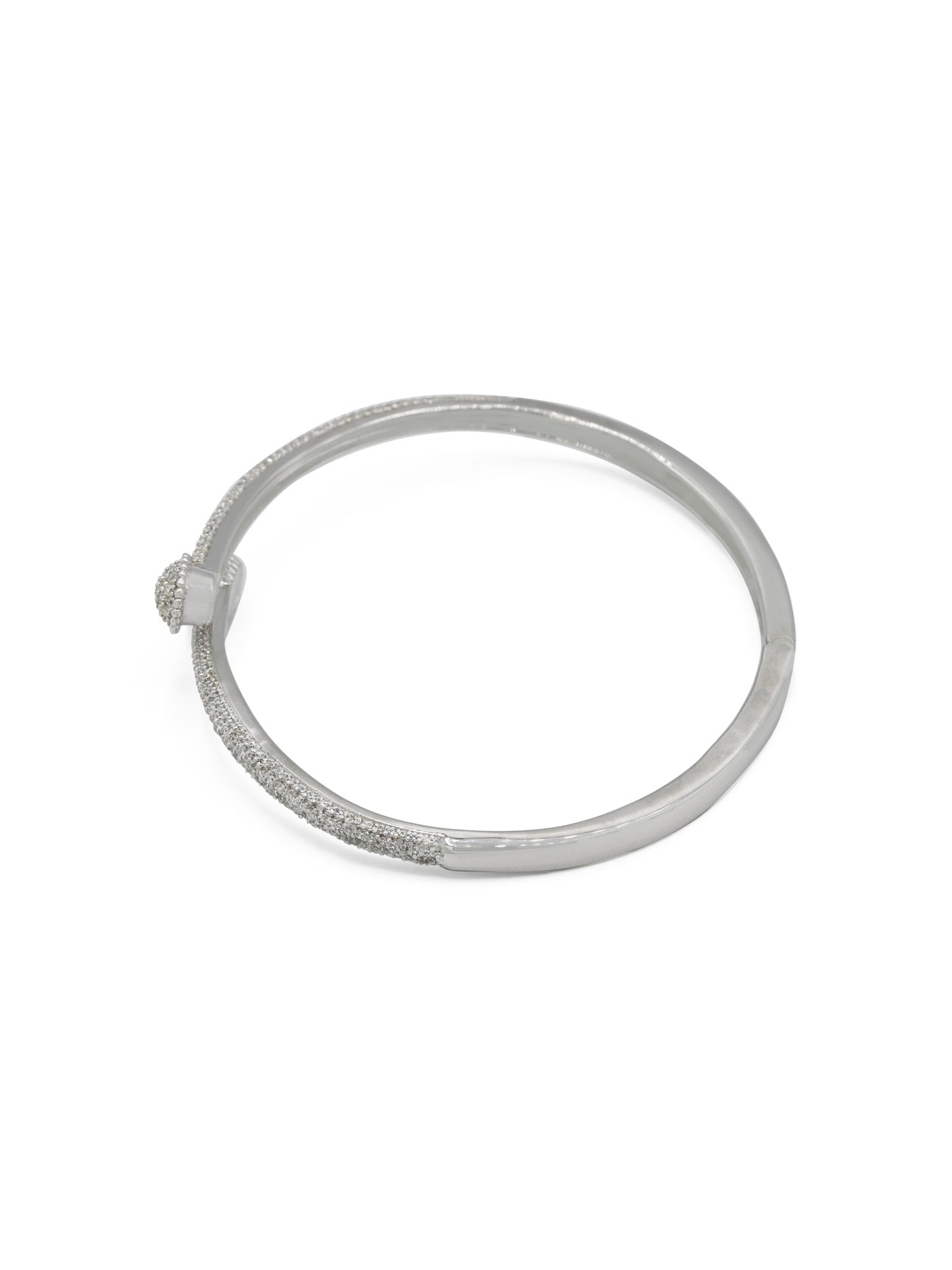 Sterling Silver CZ Ladies Bangle - Roop Darshan