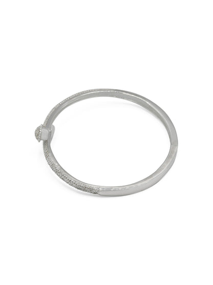 Sterling Silver CZ Ladies Bangle
