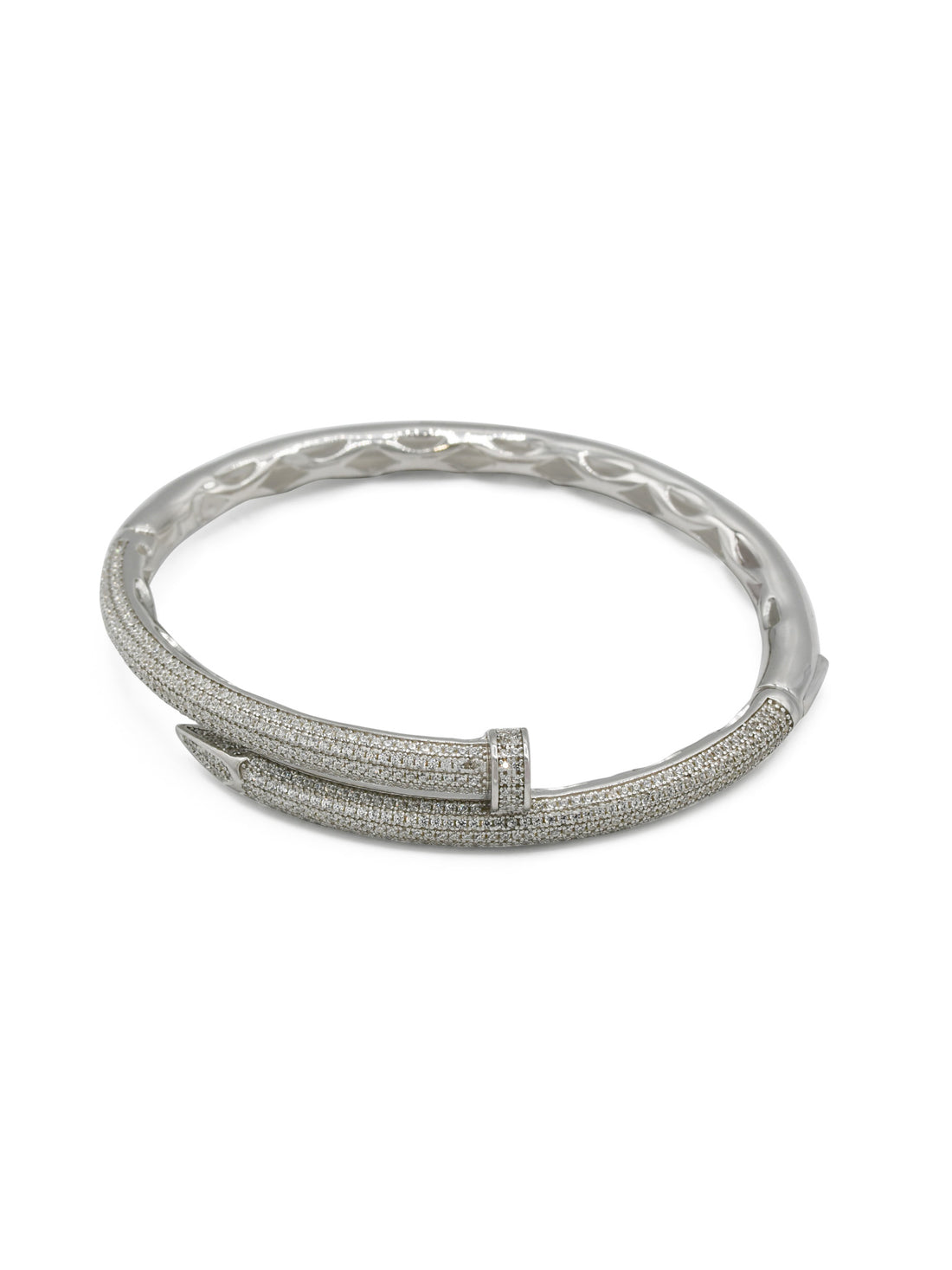 Sterling Silver CZ Ladies Bangle