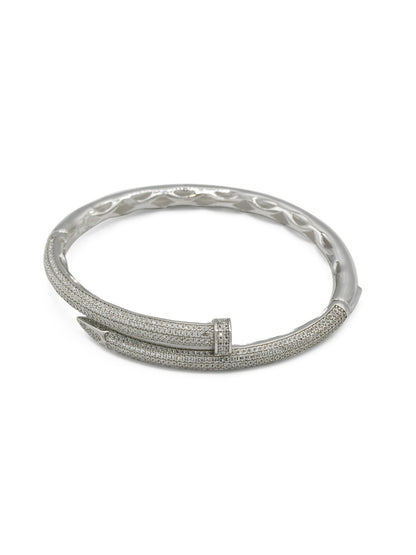 Sterling Silver CZ Ladies Bangle