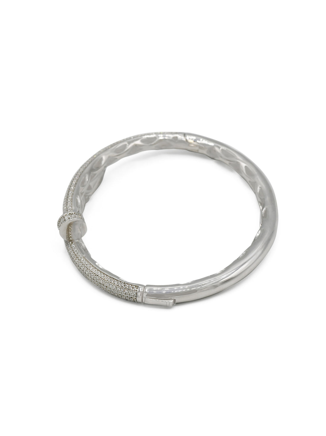 Sterling Silver CZ Ladies Bangle