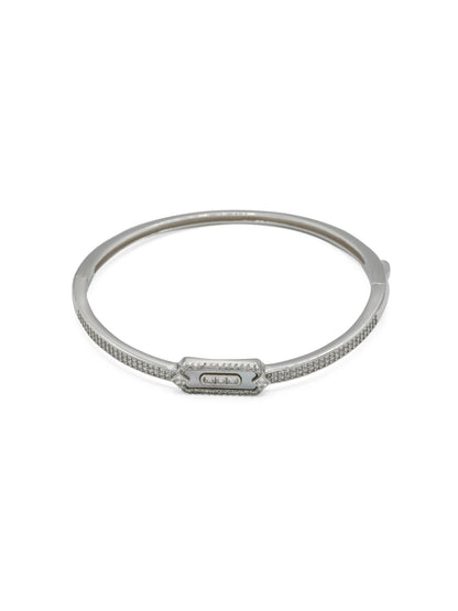 Sterling Silver CZ Ladies Bangle