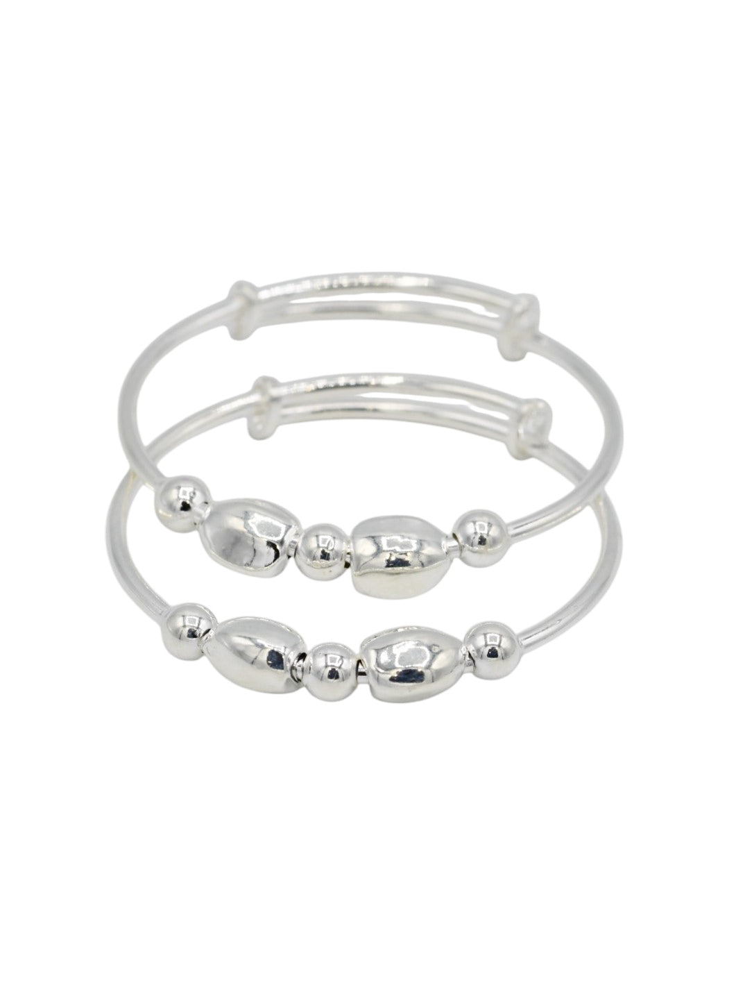 Silver Adjustable Pair Baby Bangle - Roop Darshan