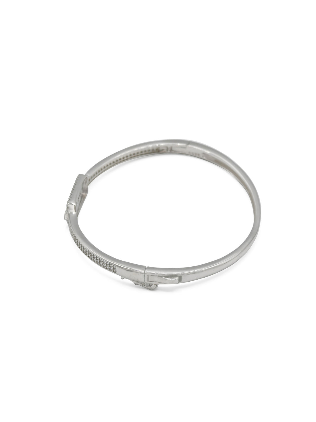 Sterling Silver CZ Ladies Bangle