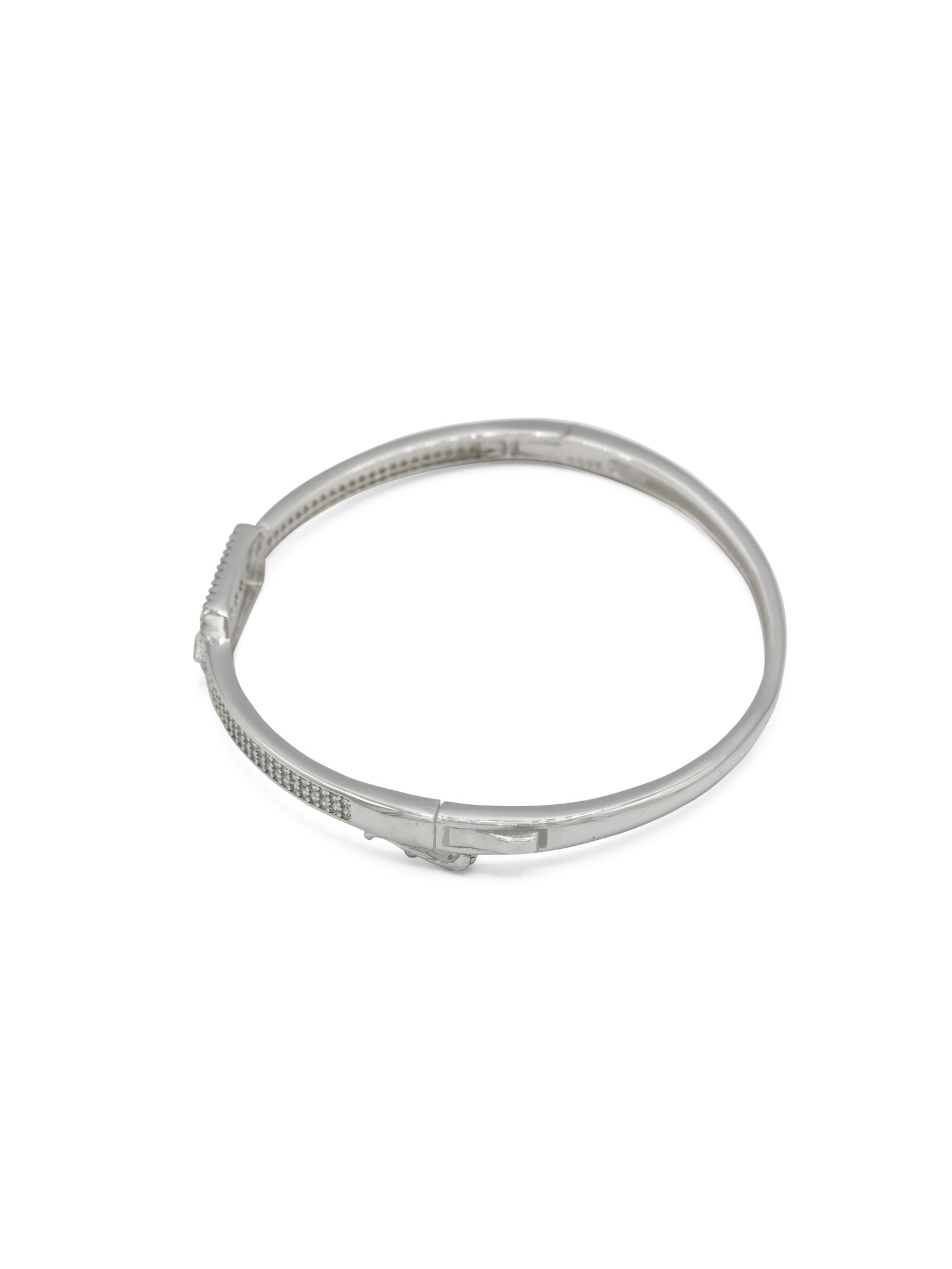 Sterling Silver CZ Ladies Bangle - Roop Darshan
