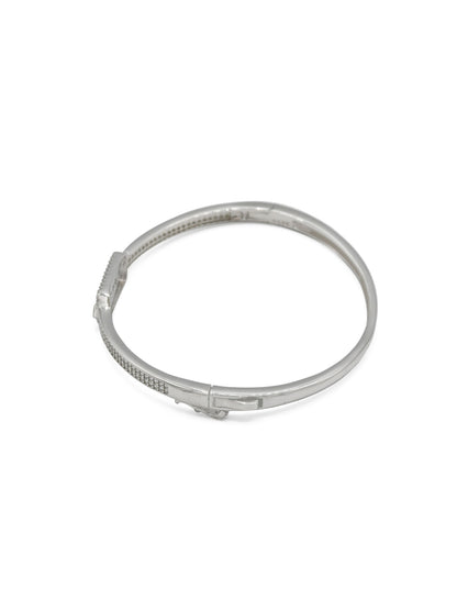Sterling Silver CZ Ladies Bangle