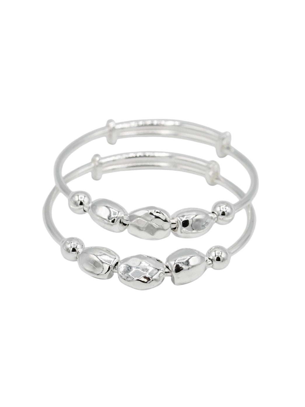 Silver Adjustable Pair Baby Bangle