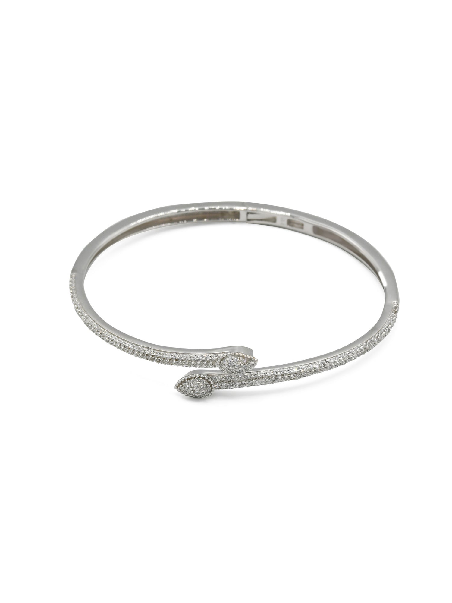 Sterling Silver CZ Ladies Bangle