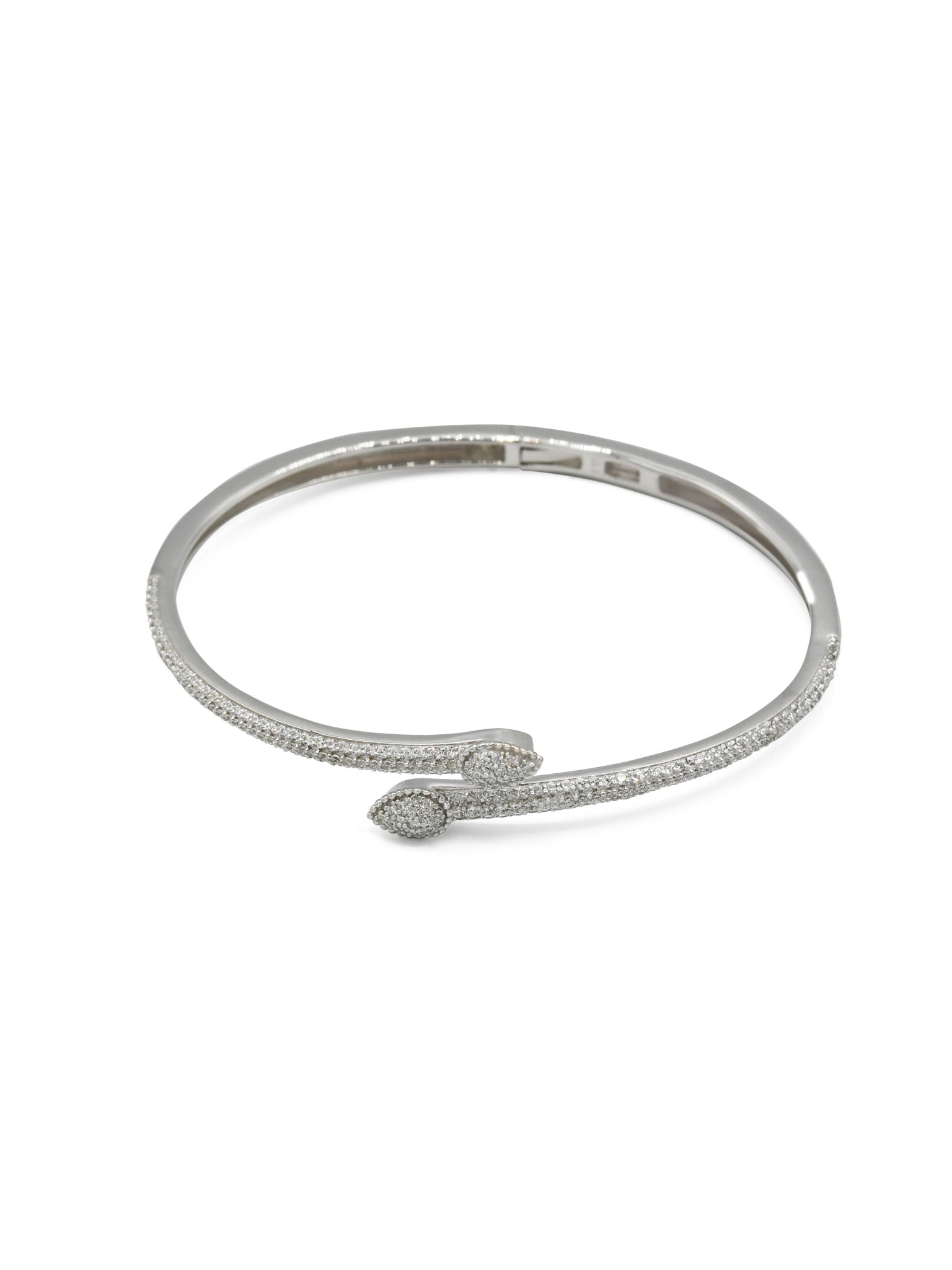 Sterling Silver CZ Ladies Bangle