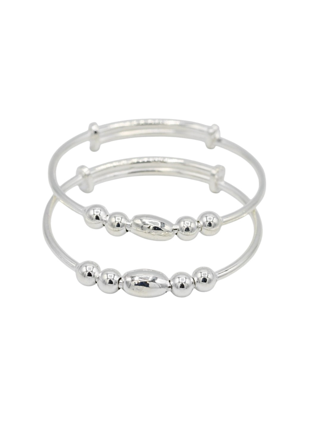 Silver Adjustable Pair Baby Bangle
