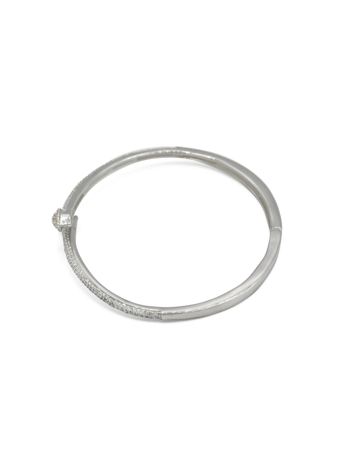 Sterling Silver CZ Ladies Bangle
