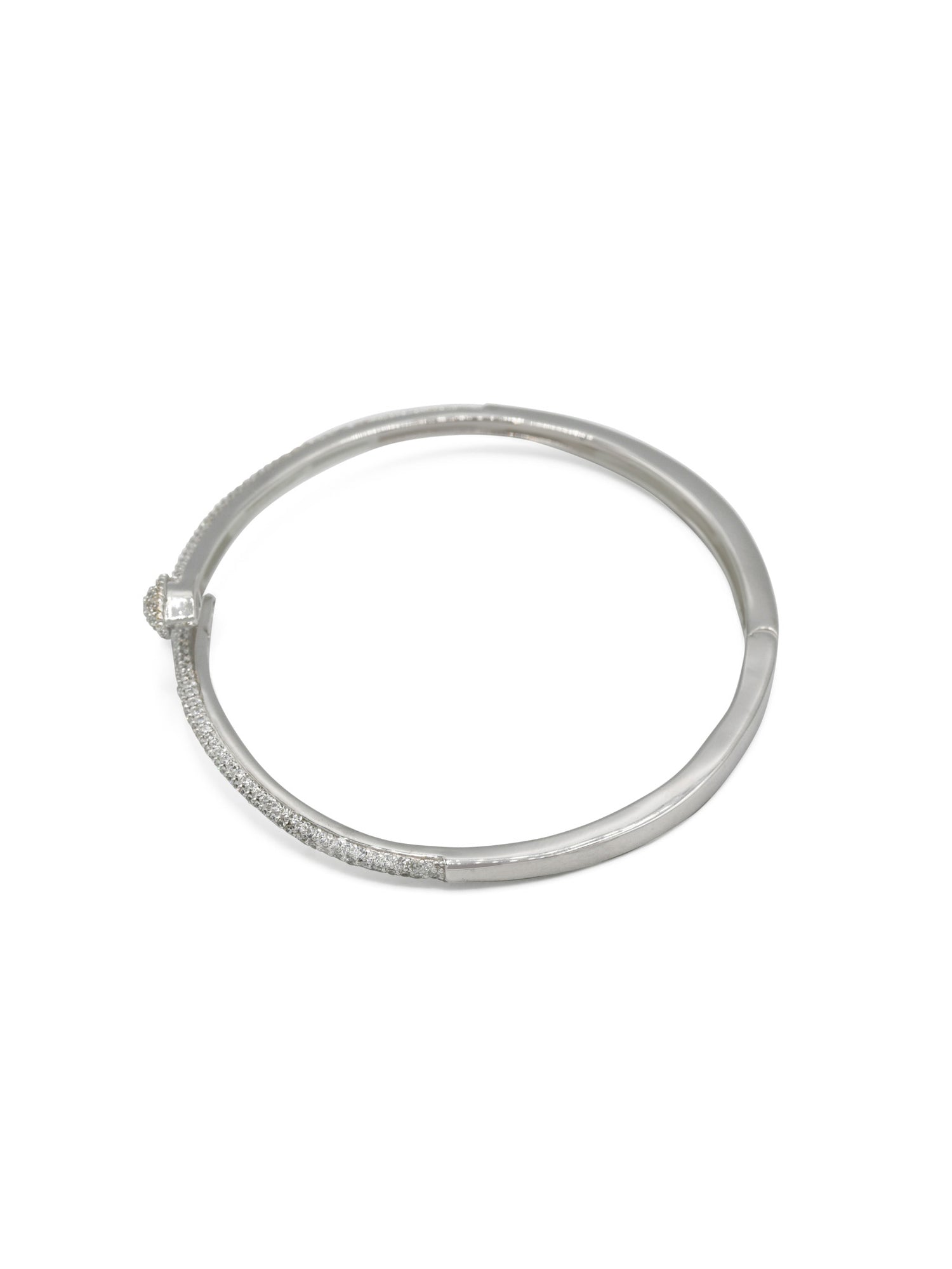 Sterling Silver CZ Ladies Bangle
