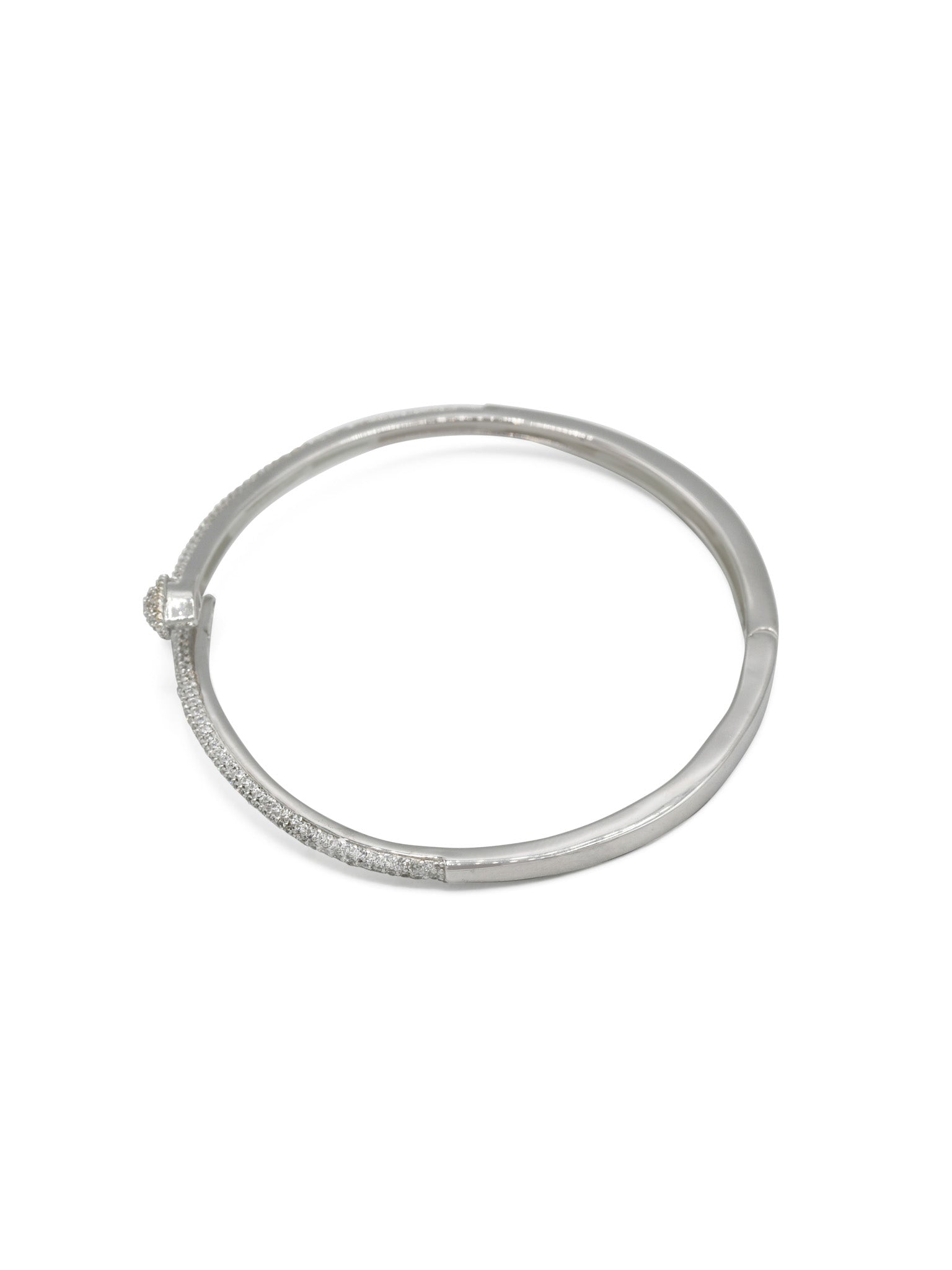 Sterling Silver CZ Ladies Bangle