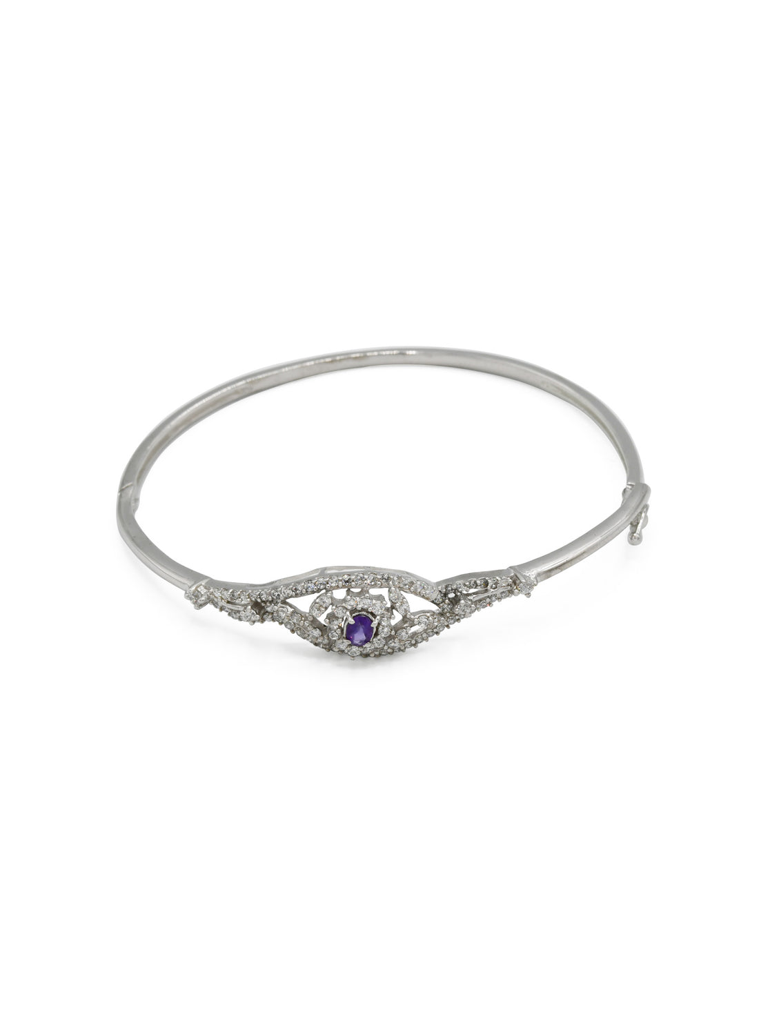 Sterling Silver CZ Ladies Bangle