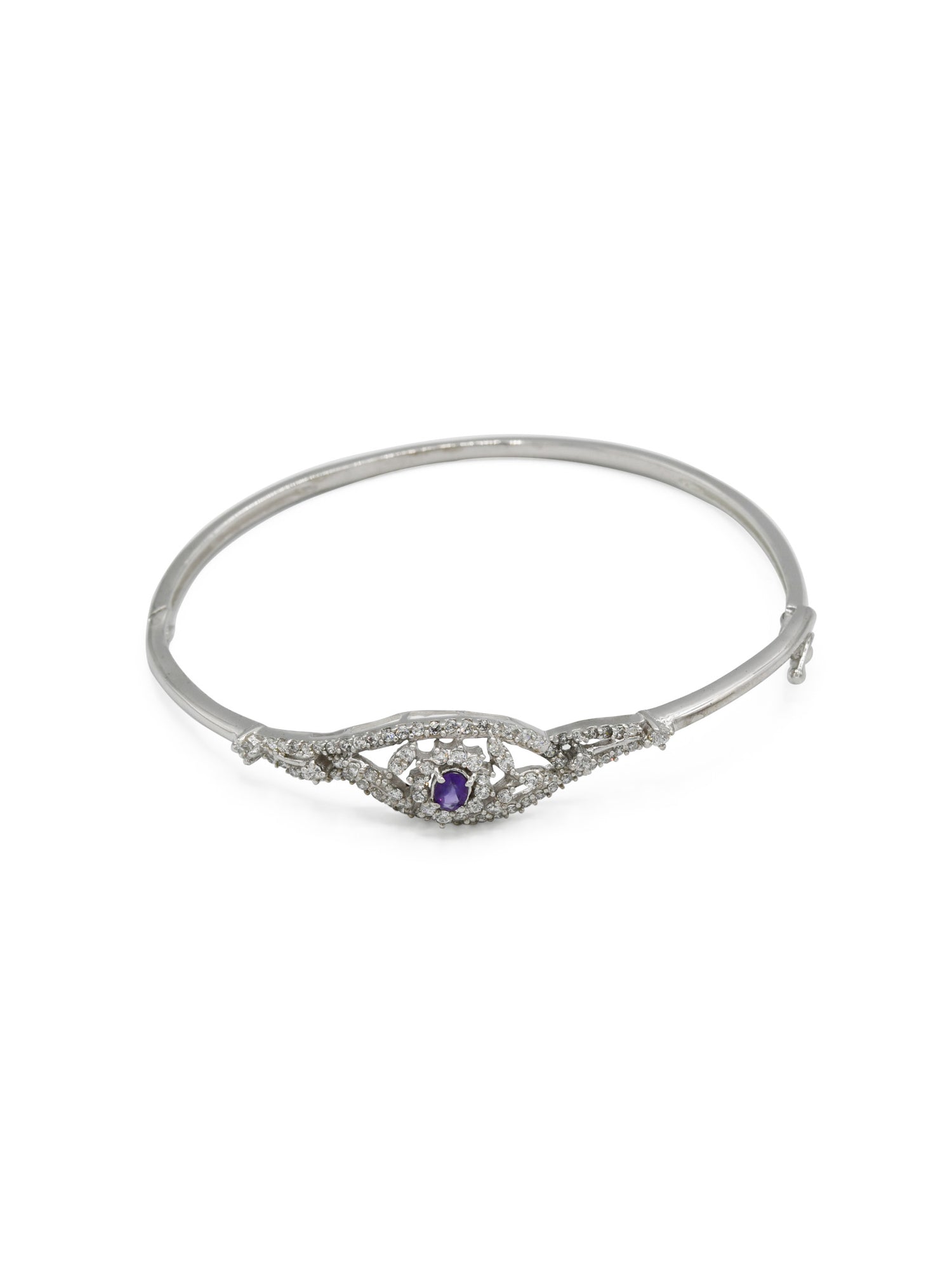 Sterling Silver CZ Ladies Bangle