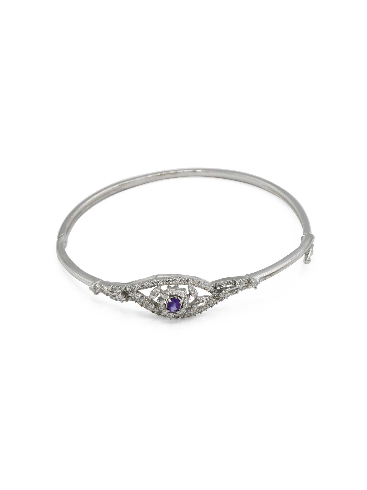 Sterling Silver CZ Ladies Bangle