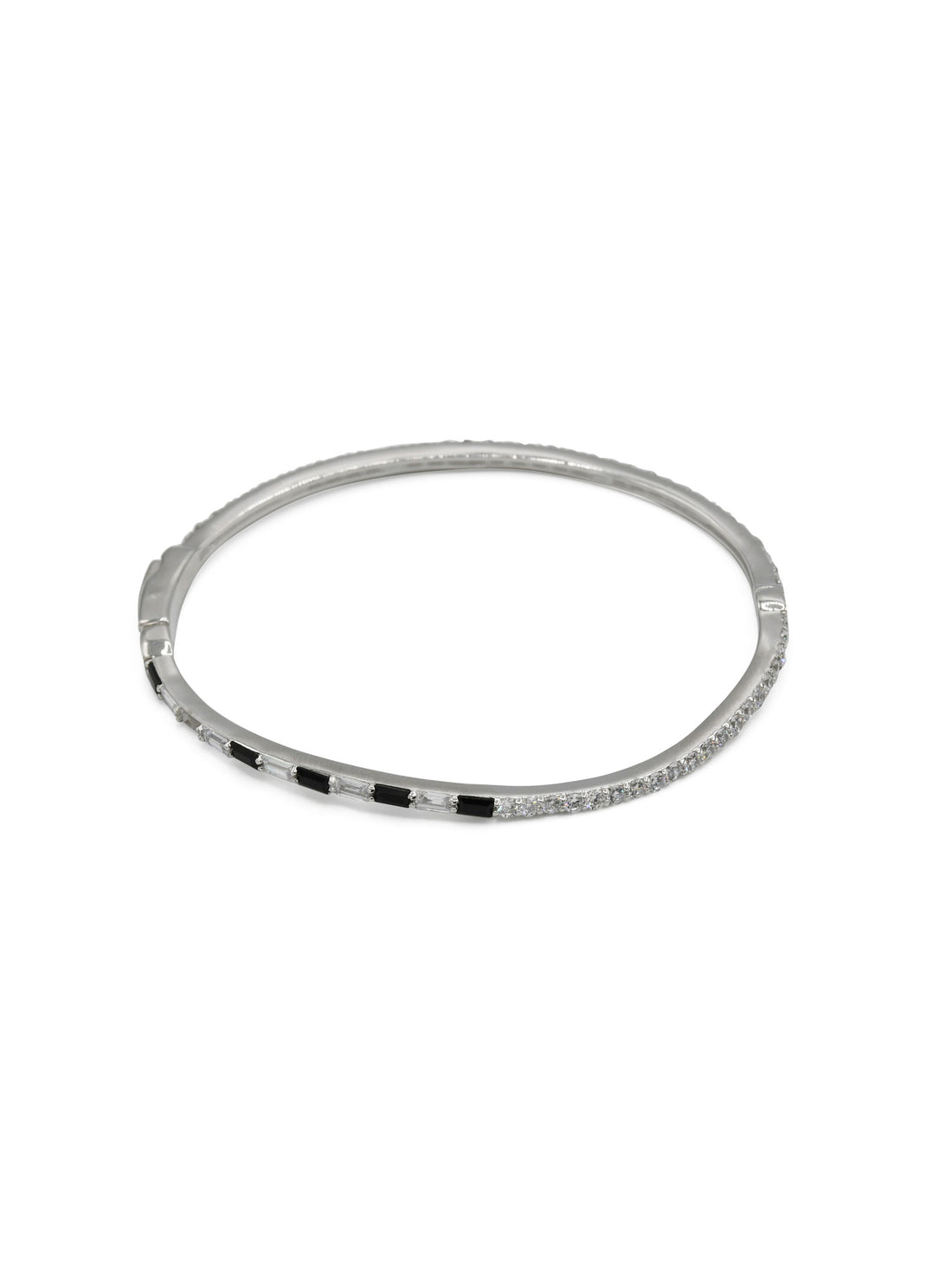 Sterling Silver CZ Ladies Bangle
