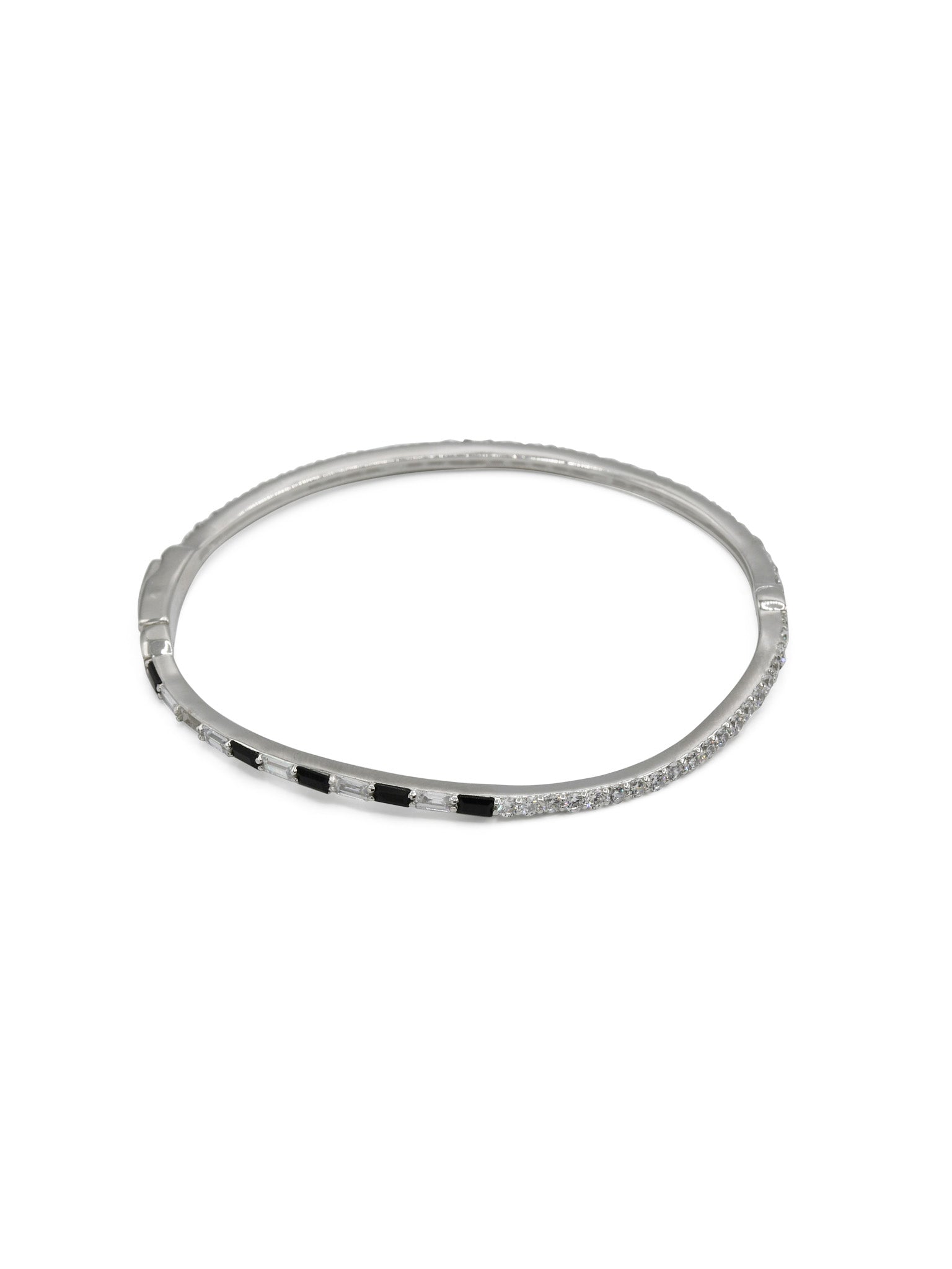 Sterling Silver CZ Ladies Bangle - Roop Darshan