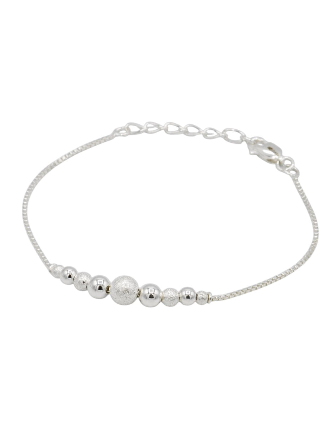 Sterling Silver Ball Ladies Bracelet