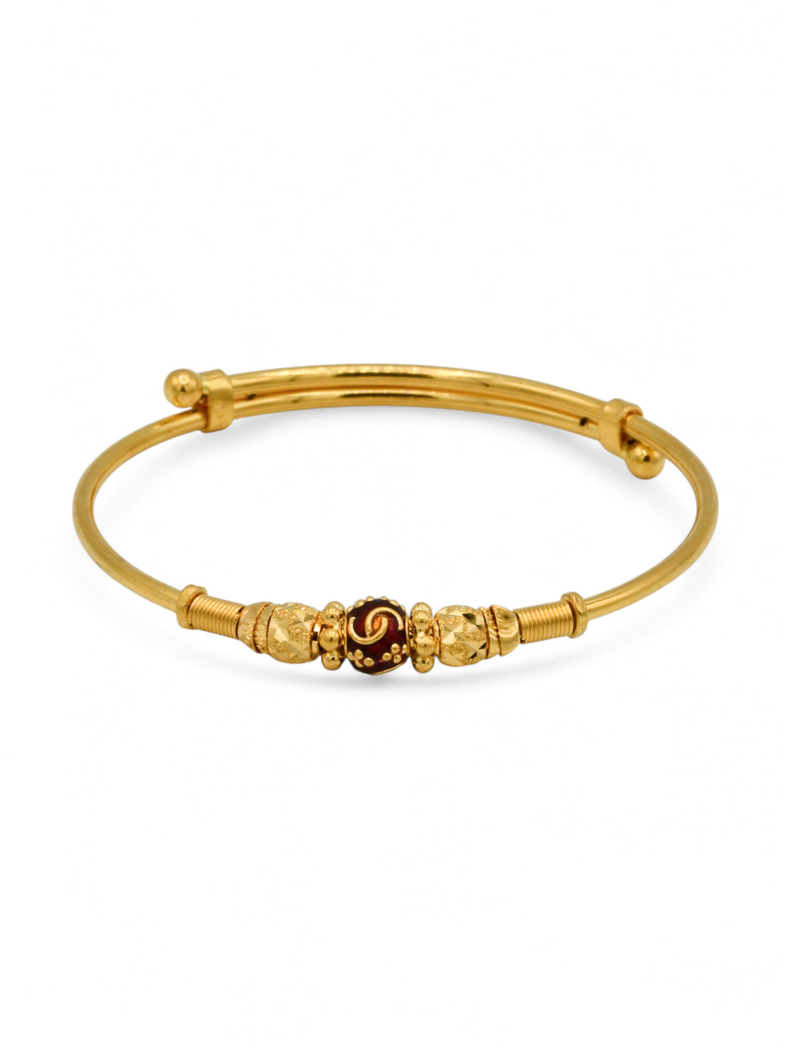 22ct Gold Minakari Ball Adjustable Pair Baby Bangle
