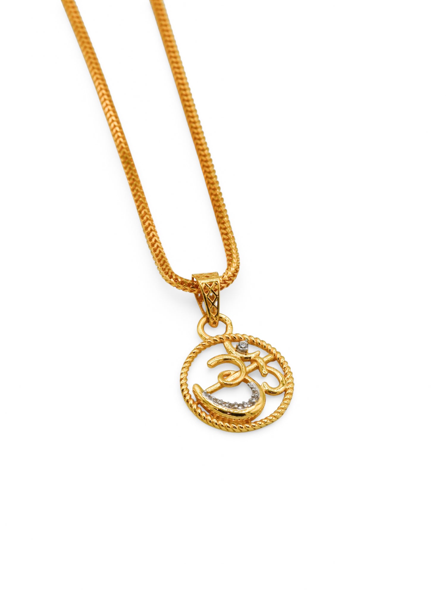 22Ct Gold CZ Om Pendant
