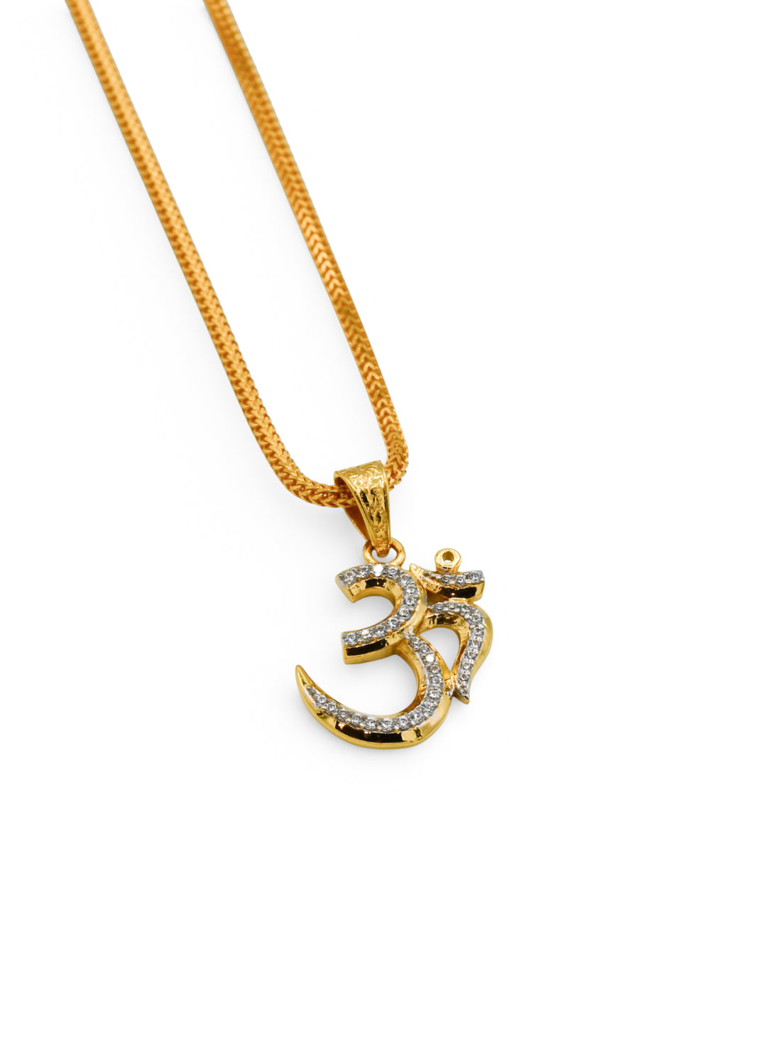 22Ct Gold CZ Om Pendant