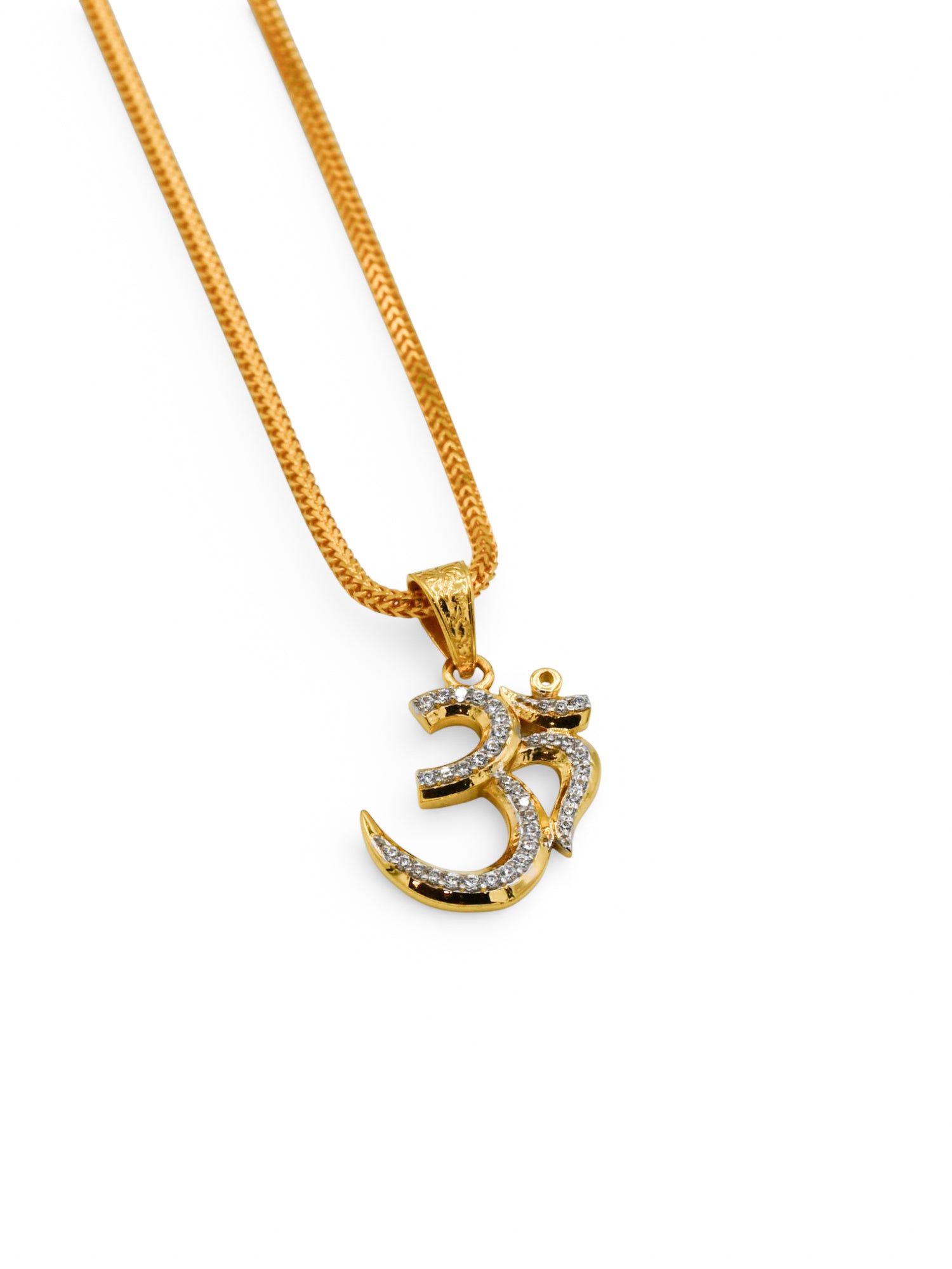 22Ct Gold CZ Om Pendant