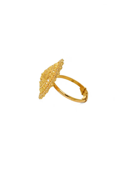 22ct Gold Adjustable Round Top Ring
