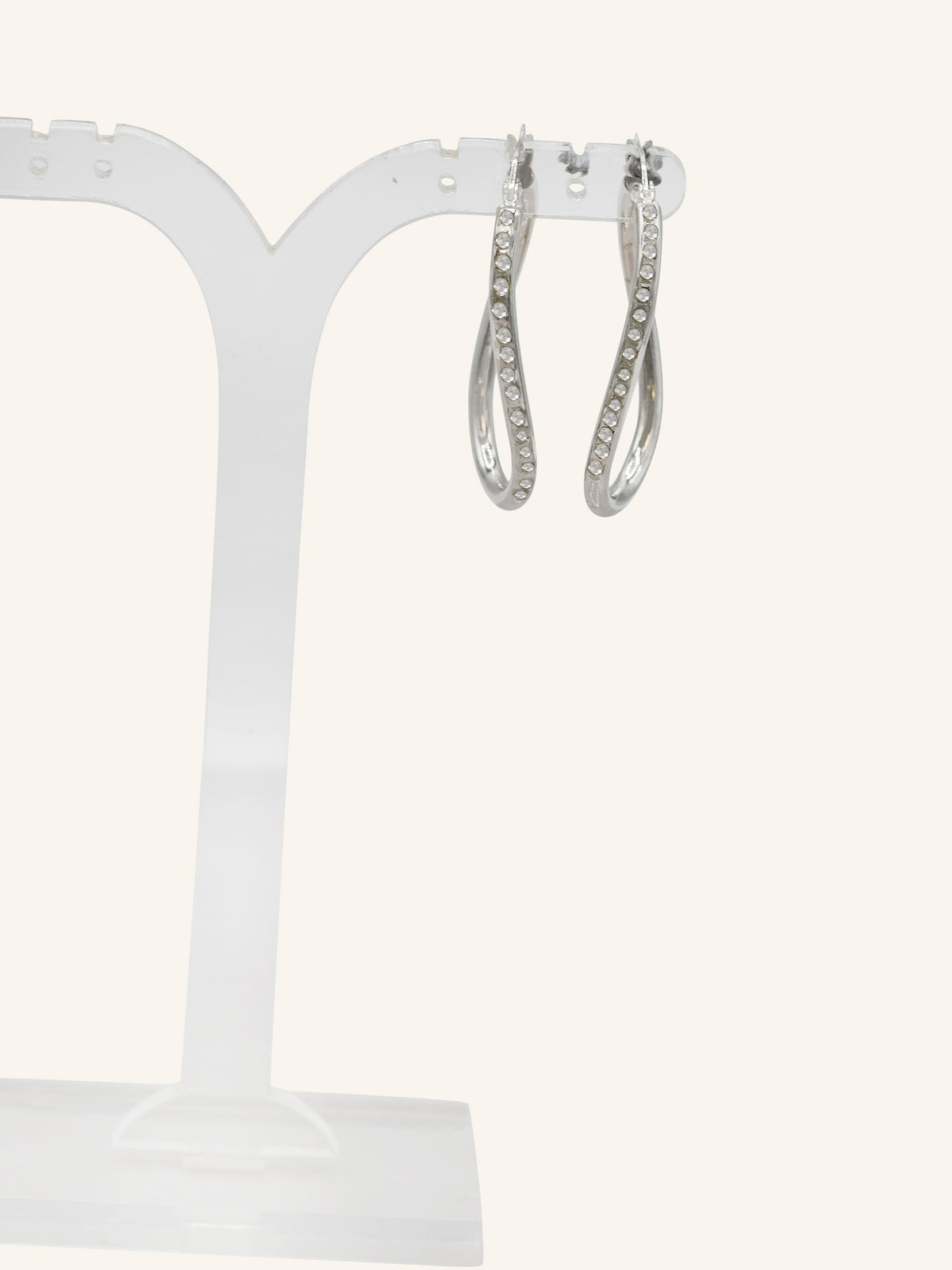 Sterling Silver Wavy CZ Balis