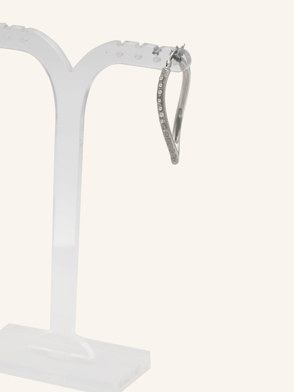Sterling Silver Wavy CZ Balis